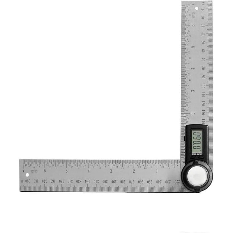 Digital Angle Finder Protractor Stainless steel 7inch 200mm (Black Button) Digital Angle Finder Protractor Stainless steel 7inch 200mm (Black Button)