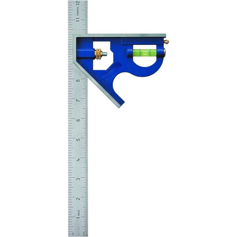 Combination Square, 12”, 45-90 Degree Marking, Stainless Steel Combination Square, 12”, 45-90 Degree Marking, Stainless Steel